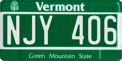 VT license plate NJY406