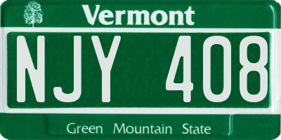 VT license plate NJY408