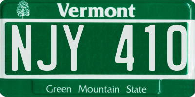 VT license plate NJY410