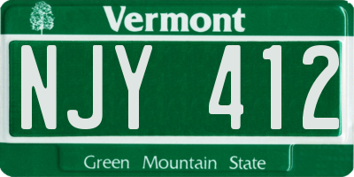 VT license plate NJY412