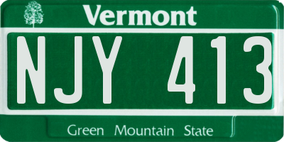 VT license plate NJY413