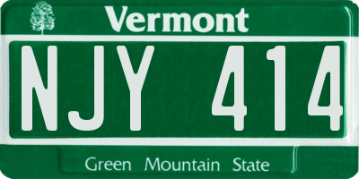 VT license plate NJY414