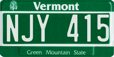 VT license plate NJY415