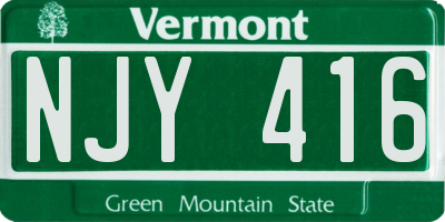 VT license plate NJY416