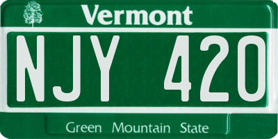 VT license plate NJY420