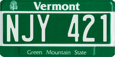 VT license plate NJY421