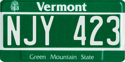 VT license plate NJY423