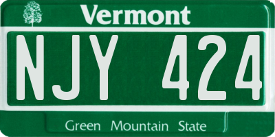 VT license plate NJY424