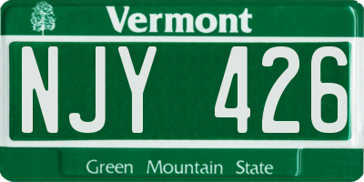 VT license plate NJY426