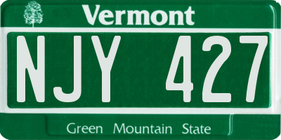 VT license plate NJY427