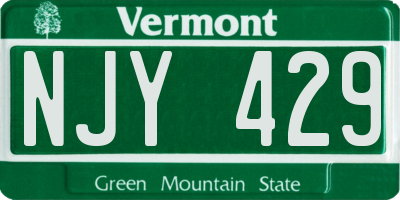 VT license plate NJY429