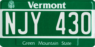 VT license plate NJY430