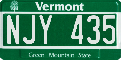 VT license plate NJY435