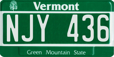 VT license plate NJY436