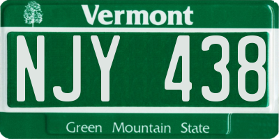 VT license plate NJY438