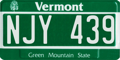 VT license plate NJY439