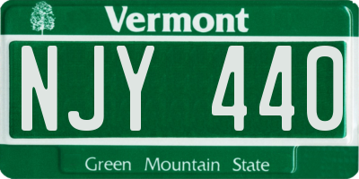 VT license plate NJY440