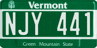 VT license plate NJY441