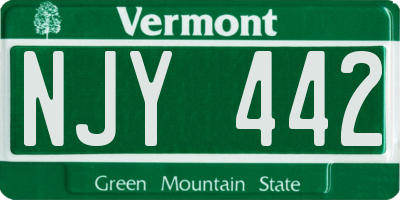 VT license plate NJY442