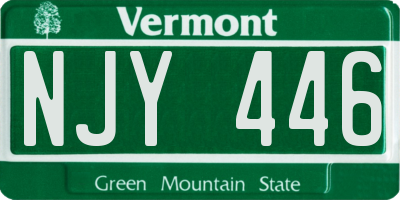 VT license plate NJY446