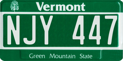 VT license plate NJY447