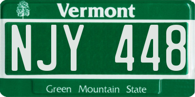 VT license plate NJY448