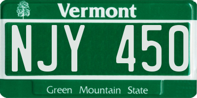 VT license plate NJY450