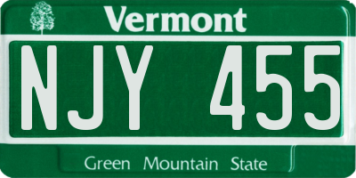 VT license plate NJY455