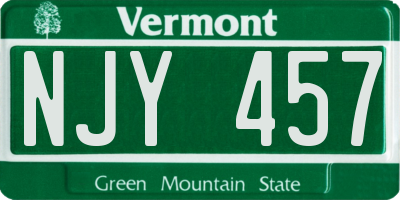 VT license plate NJY457