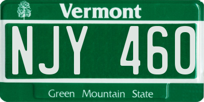 VT license plate NJY460