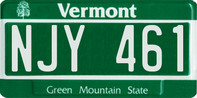 VT license plate NJY461