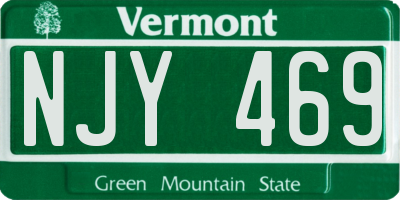 VT license plate NJY469