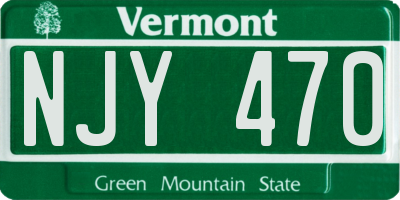 VT license plate NJY470