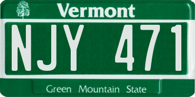 VT license plate NJY471