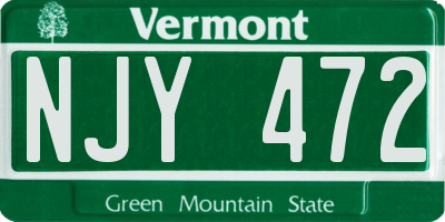 VT license plate NJY472