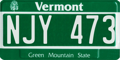 VT license plate NJY473