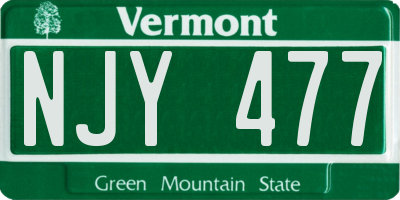 VT license plate NJY477