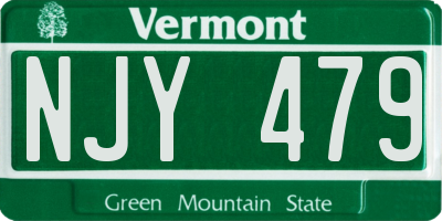 VT license plate NJY479