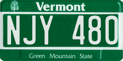 VT license plate NJY480