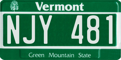 VT license plate NJY481