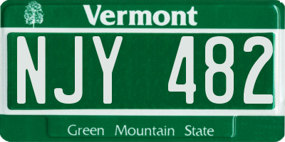 VT license plate NJY482