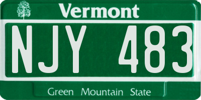 VT license plate NJY483