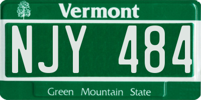 VT license plate NJY484