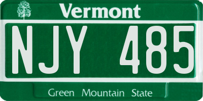 VT license plate NJY485