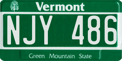 VT license plate NJY486
