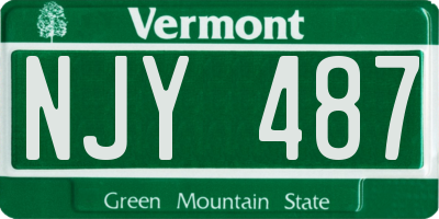 VT license plate NJY487