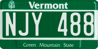 VT license plate NJY488