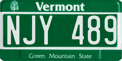 VT license plate NJY489