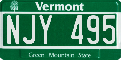 VT license plate NJY495