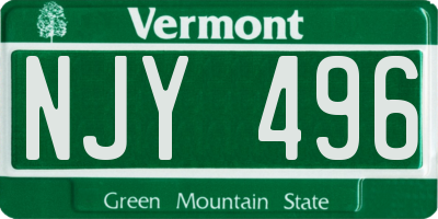VT license plate NJY496